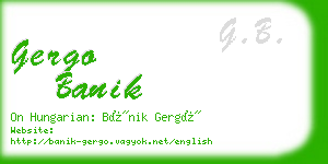 gergo banik business card